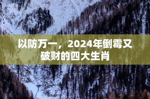 以防万一，2025年倒霉又破财的四大生肖