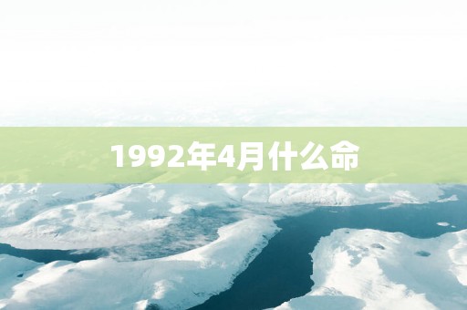 1992年4月什么命