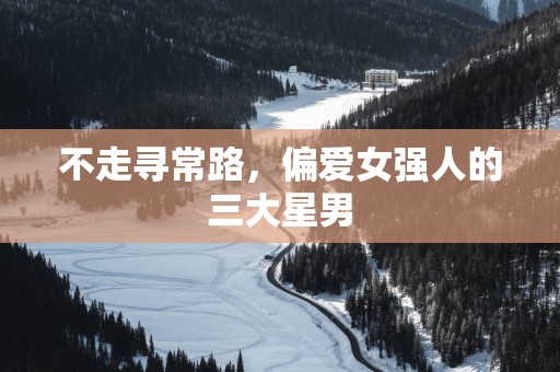 不走寻常路，偏爱女强人的三大星男