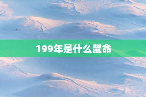 199年是什么鼠命