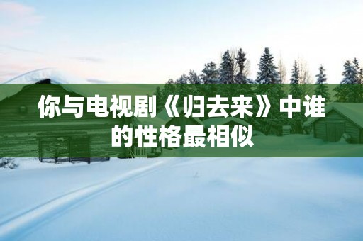 你与电视剧《归去来》中谁的性格最相似