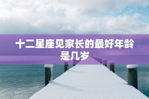 十二星座见家长的最好年龄是几岁