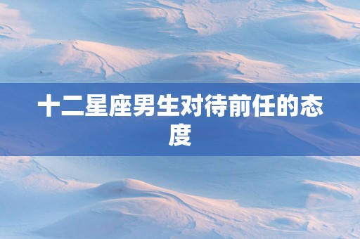 十二星座男生对待前任的态度