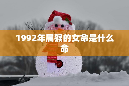 1992年属猴的女命是什么命