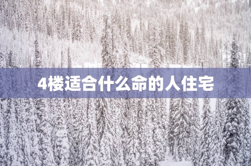 4楼适合什么命的人住宅