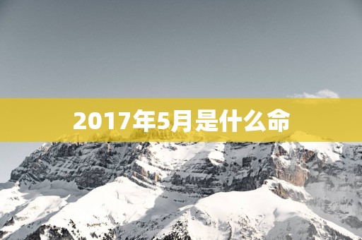 2017年5月是什么命