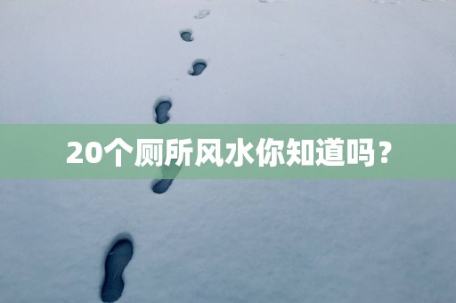 20个厕所风水你知道吗？