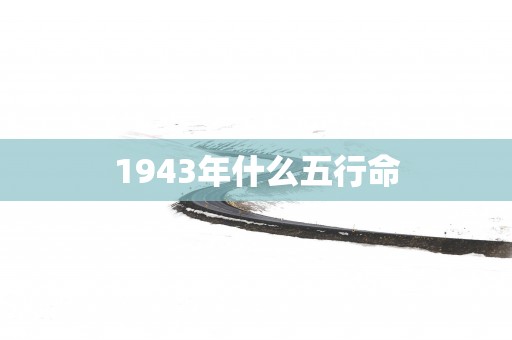 1943年什么五行命