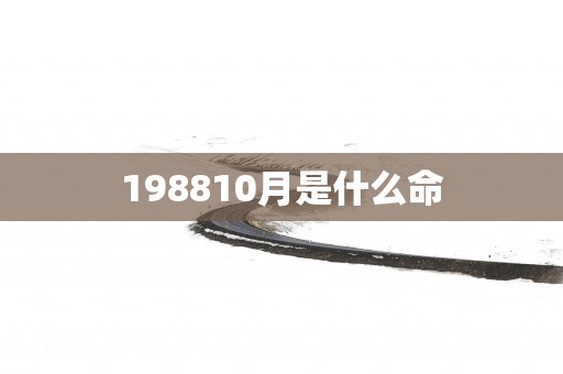 198810月是什么命