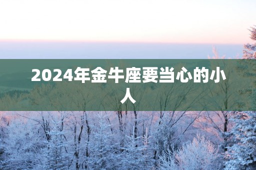 2024年金牛座要当心的小人