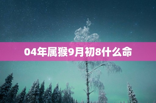 04年属猴9月初8什么命