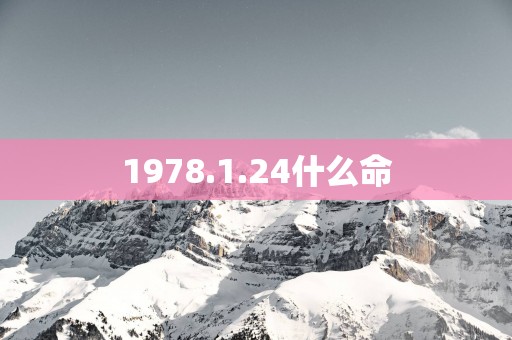 1978.1.24什么命
