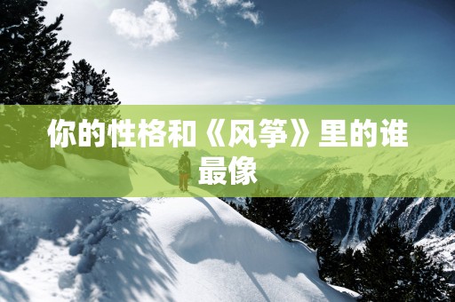 你的性格和《风筝》里的谁最像
