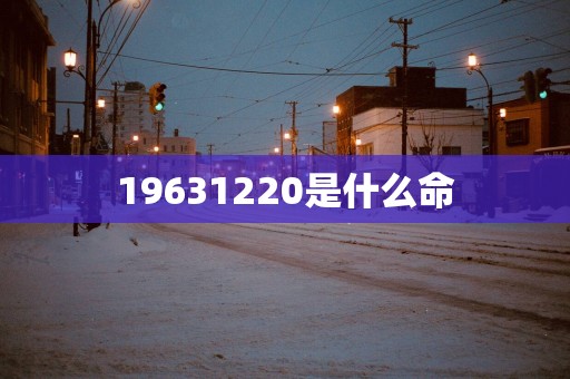 19631220是什么命
