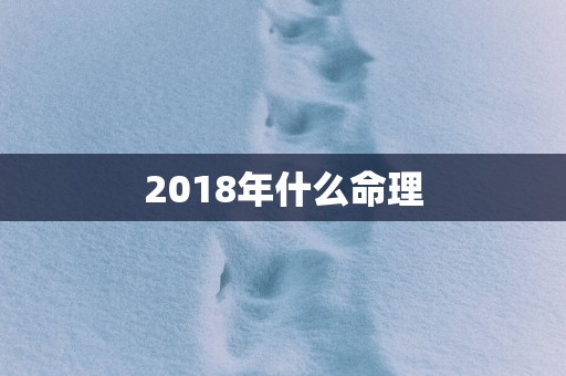 2018年什么命理