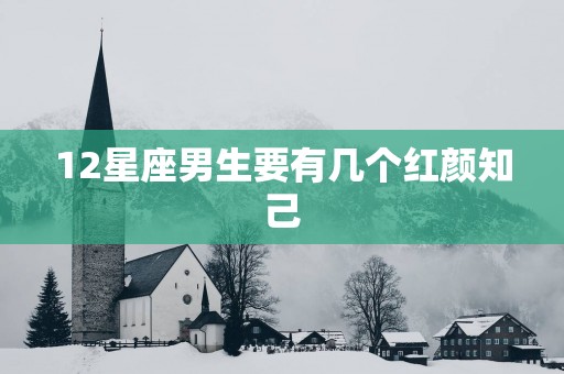 12星座男生要有几个红颜知己