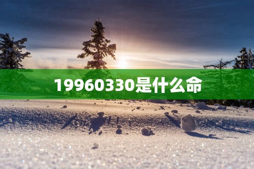 19960330是什么命