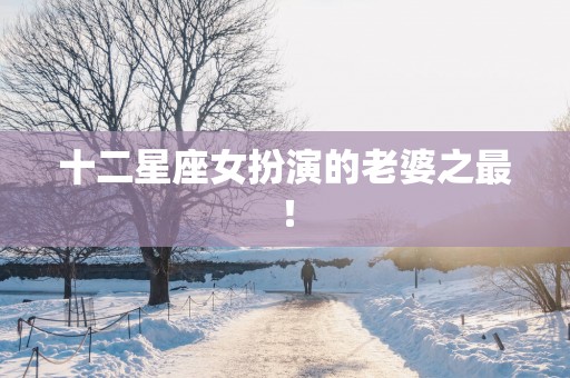 十二星座女扮演的老婆之最！