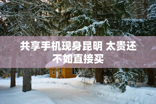 共享手机现身昆明 太贵还不如直接买
