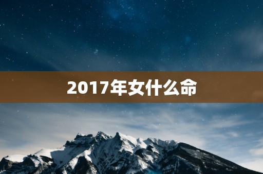 2017年女什么命
