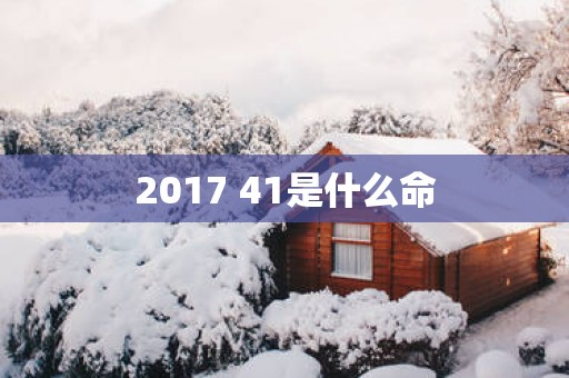 2017 41是什么命