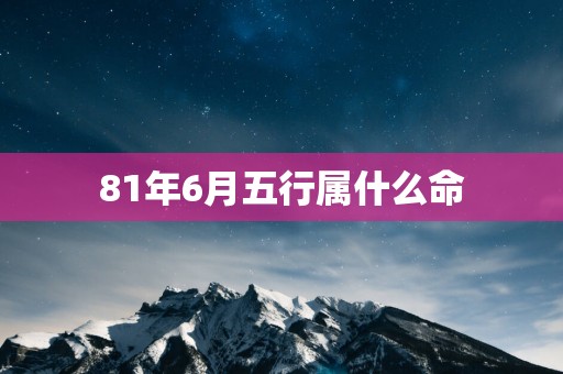 81年6月五行属什么命