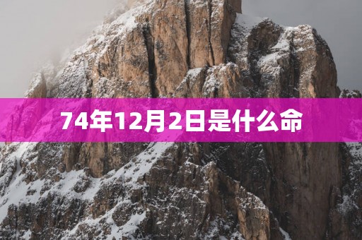 74年12月2日是什么命