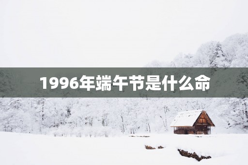 1996年端午节是什么命