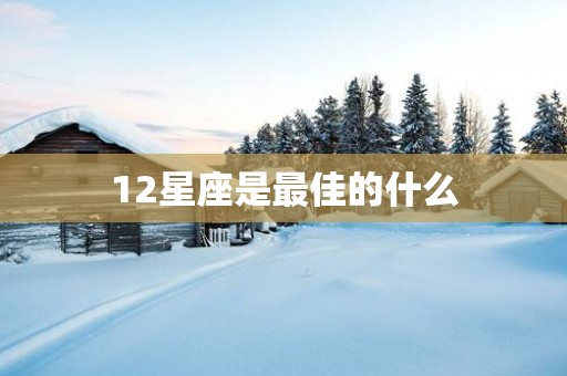 12星座是最佳的什么
