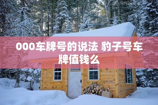000车牌号的说法 豹子号车牌值钱么