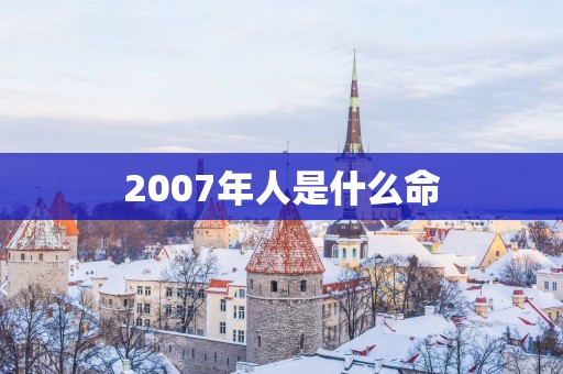 2007年人是什么命
