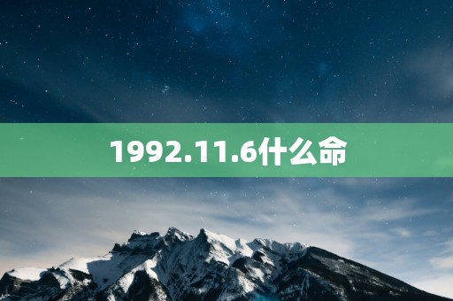 1992.11.6什么命