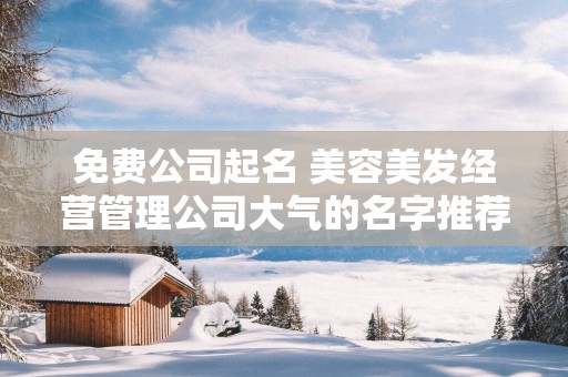 免费公司起名 美容美发经营管理公司大气的名字推荐