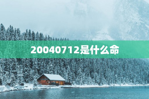 20040712是什么命