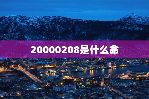 20000208是什么命