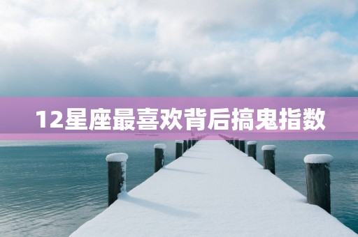 12星座最喜欢背后搞鬼指数
