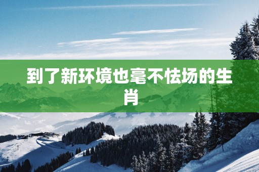 到了新环境也毫不怯场的生肖