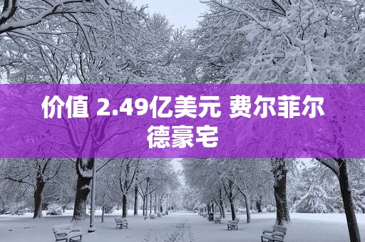 价值 2.49亿美元 费尔菲尔德豪宅
