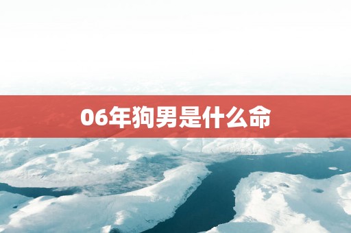 06年狗男是什么命