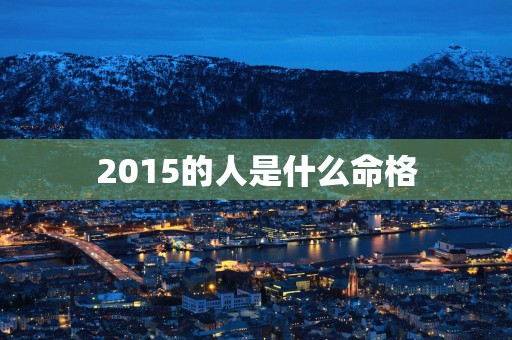 2015的人是什么命格