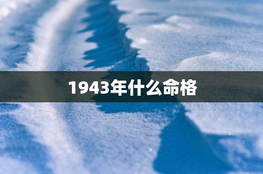 1943年什么命格