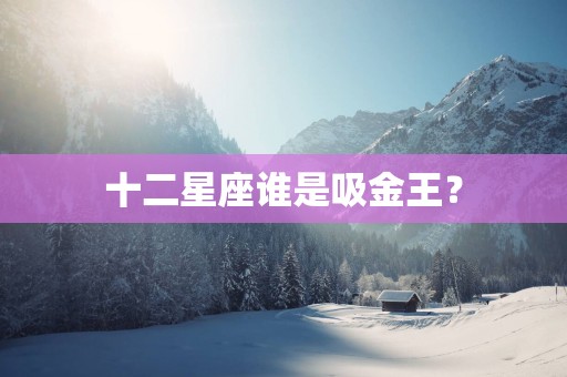 十二星座谁是吸金王？