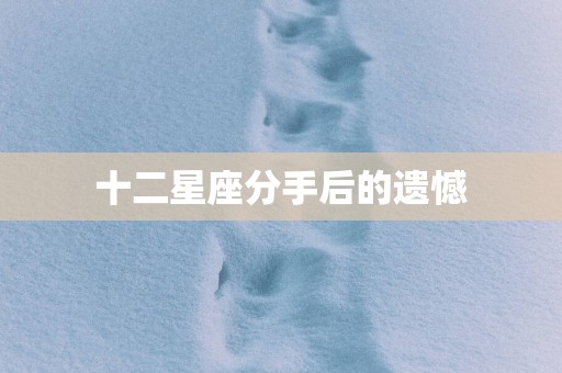 十二星座分手后的遗憾