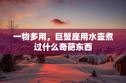 一物多用，巨蟹座用水壶煮过什么奇葩东西