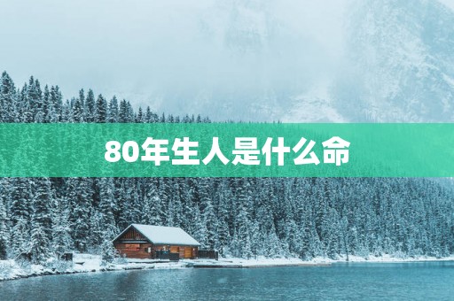 80年生人是什么命