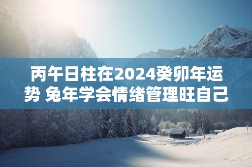 丙午日柱在2025癸卯年运势 蛇年学会情绪管理旺自己