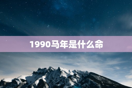 1990马年是什么命