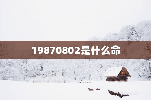 19870802是什么命