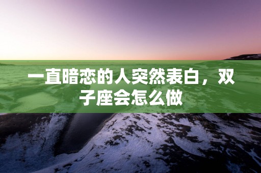 一直暗恋的人突然表白，双子座会怎么做