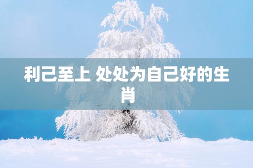 利己至上 处处为自己好的生肖
